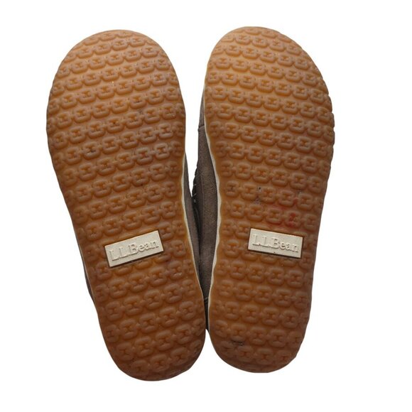 LL Bean Brown Suede Fleece Lined Mountain Slipper Boot Mocs WOmens 10 - Picture 10 of 13